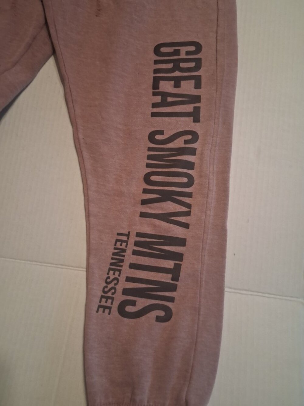 Great Smoky Mountains Tennessee Size S Graphic Joggers Sweatpants Dusty Rose - Picture 4 of 8